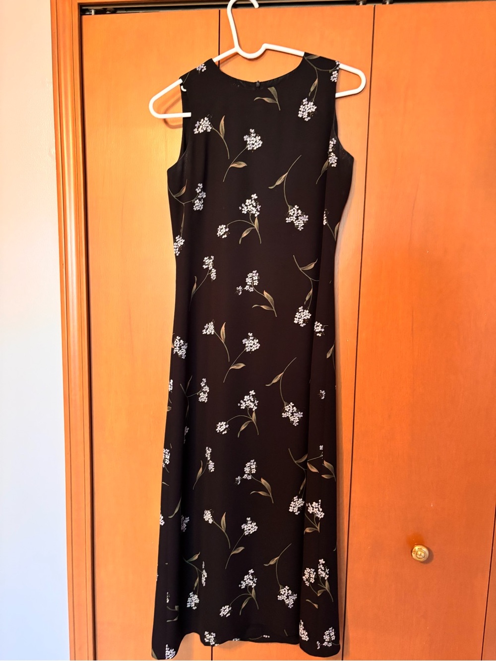 Josephine Chaus Black Floral Sleeveless Maxi Dress with White Blooms